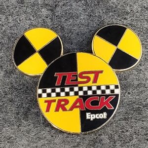 Walt Disney World Epcot Test Track Pin Mickey Shaped Collectible Pin Vtg WDW